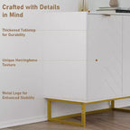 31.5" Sideboard Buffet Cabinet with Metal Legs