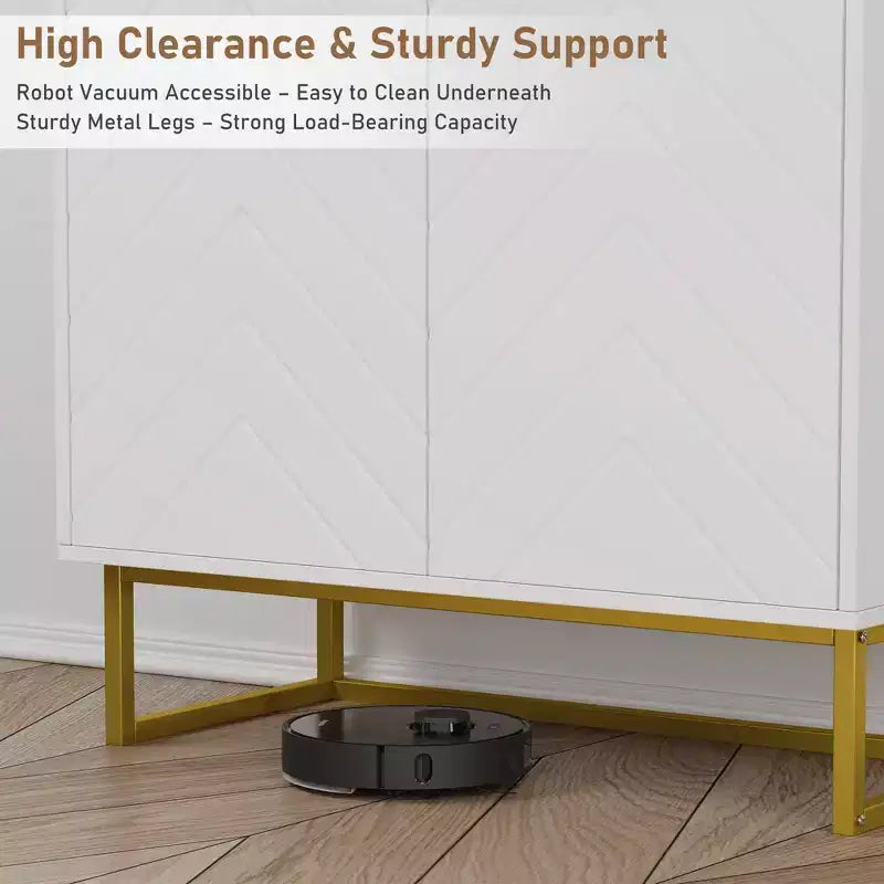 31.5" Sideboard Buffet Cabinet with Metal Legs