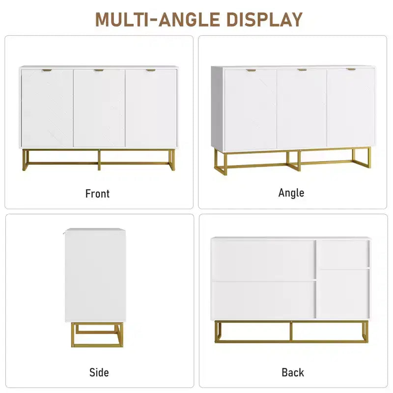 31.5" Sideboard Buffet Cabinet with Metal Legs