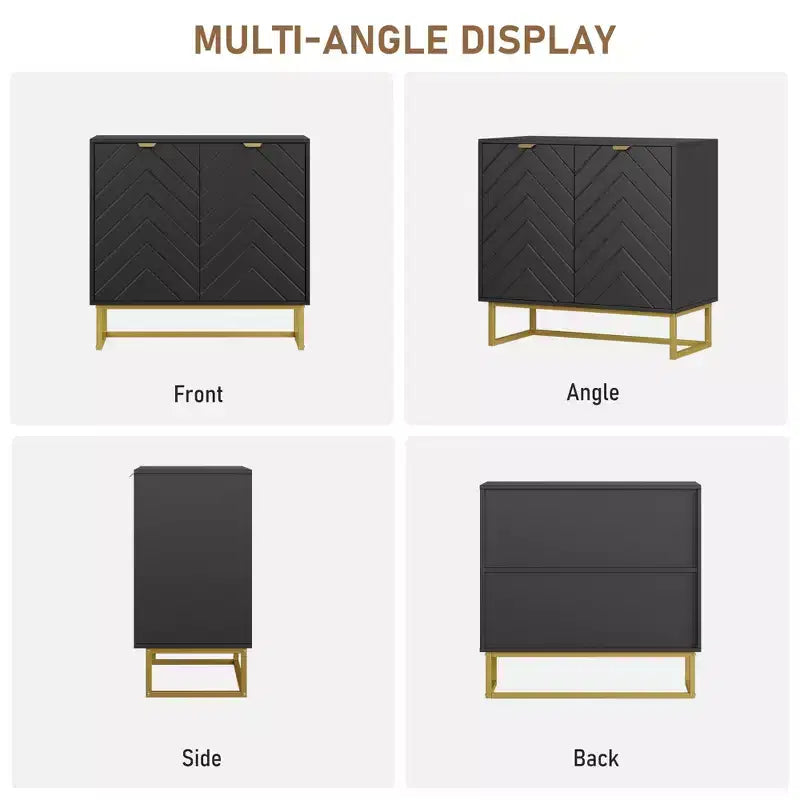 31.5" Sideboard Buffet Cabinet with Metal Legs