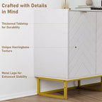31.5" Sideboard Buffet Cabinet with Metal Legs