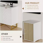 31.5" Sideboard Buffet Cabinet with Metal Legs