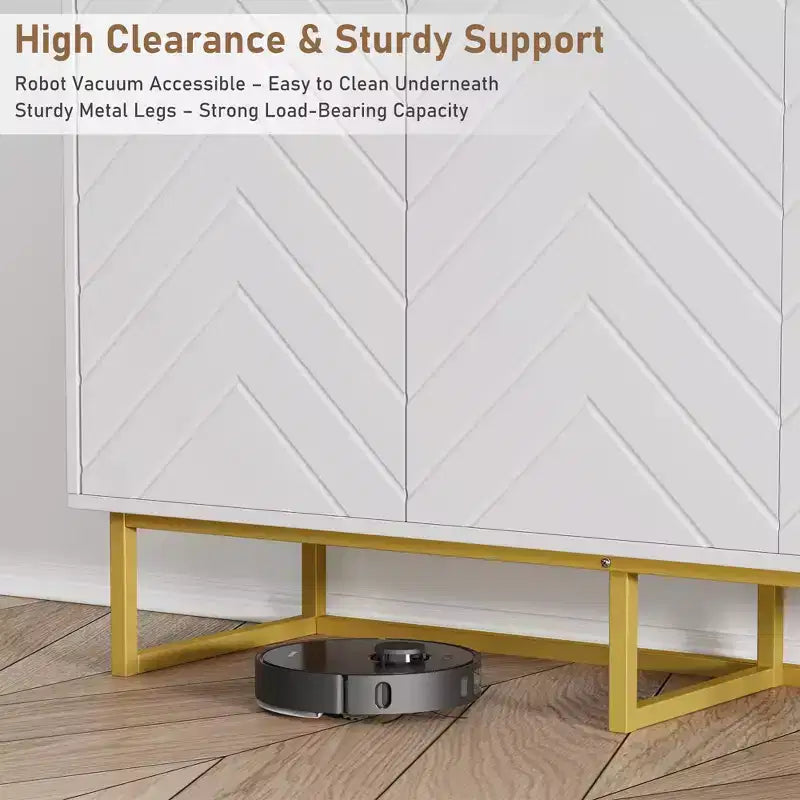 31.5" Sideboard Buffet Cabinet with Metal Legs