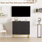 31.5" Sideboard Buffet Cabinet with Metal Legs