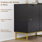 31.5" Sideboard Buffet Cabinet with Metal Legs