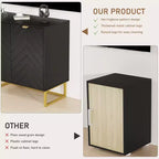 31.5" Sideboard Buffet Cabinet with Metal Legs