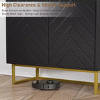 31.5" Sideboard Buffet Cabinet with Metal Legs