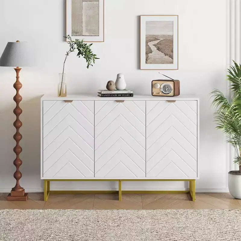 31.5" Sideboard Buffet Cabinet with Metal Legs