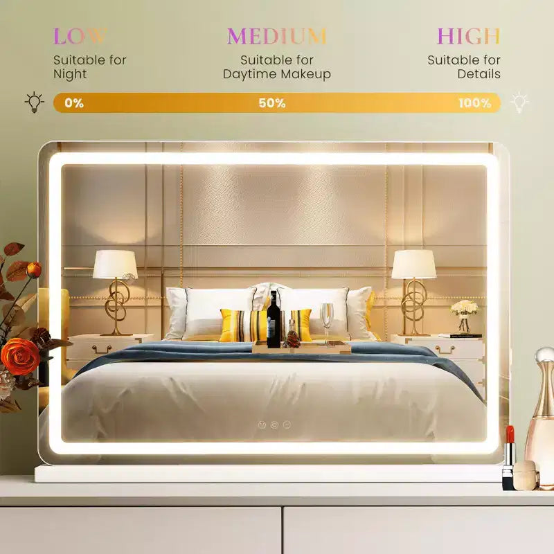 MAYEERTY Makeup Vanity Mirror Dimmable Touch Control Square