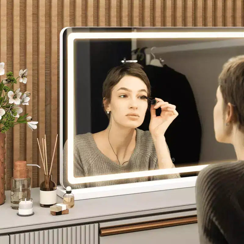MAYEERTY Makeup Vanity Mirror Dimmable Touch Control Square