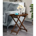 Folding Tray Table, Espresso Finish - MDF End Table, 24.5" H x 22" W, Rectangle
