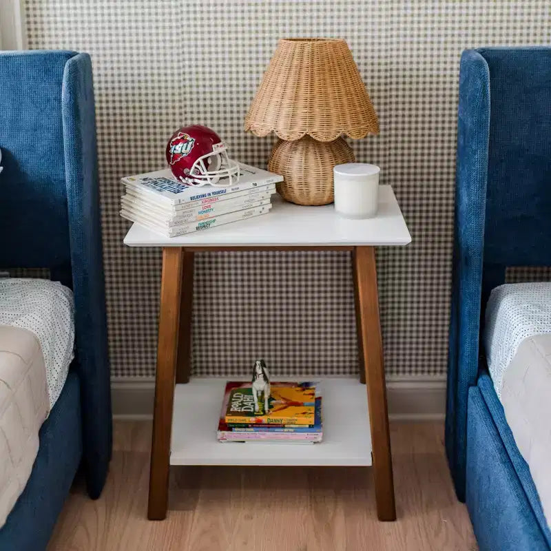 Solid Wood Nightstand, Mid-Century Modern Bedside Table, Side Table for Bedroom