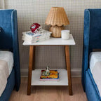 Solid Wood Nightstand, Mid-Century Modern Bedside Table, Side Table for Bedroom