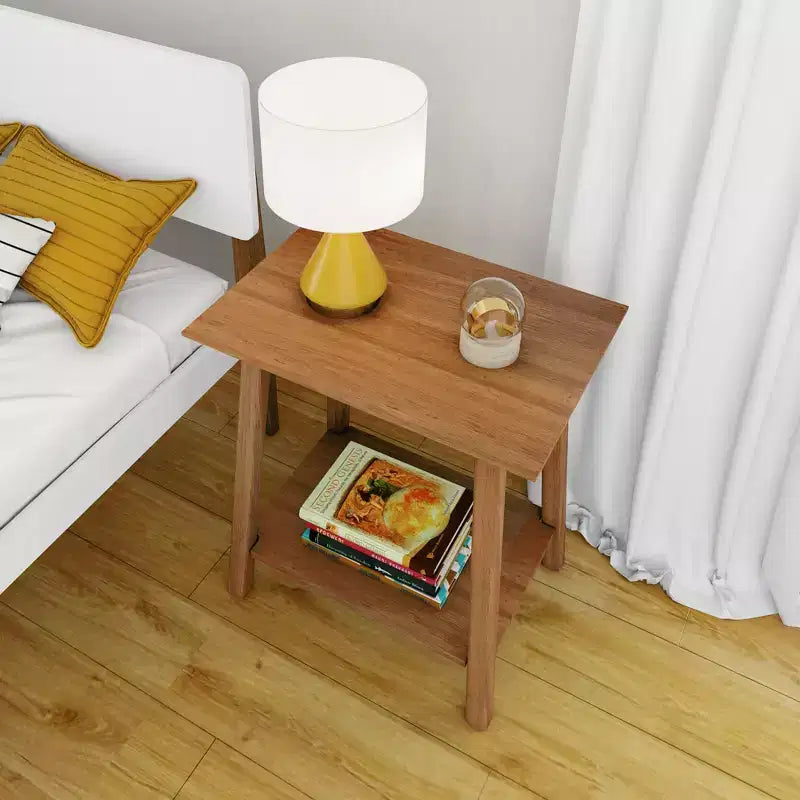Solid Wood Nightstand, Mid-Century Modern Bedside Table, Side Table for Bedroom