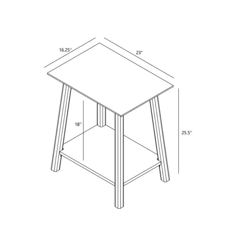 Solid Wood Nightstand, Mid-Century Modern Bedside Table, Side Table for Bedroom