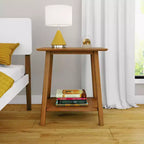 Solid Wood Nightstand, Mid-Century Modern Bedside Table, Side Table for Bedroom