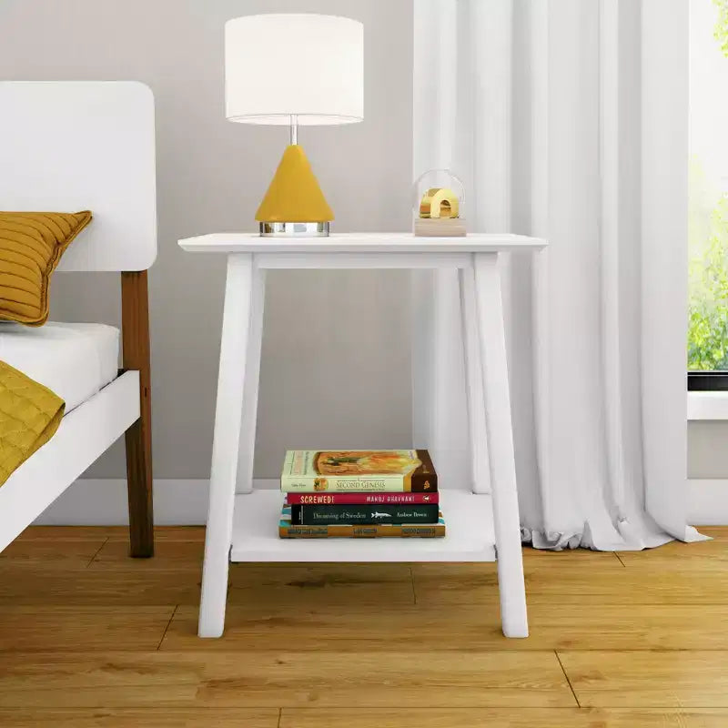 Solid Wood Nightstand, Mid-Century Modern Bedside Table, Side Table for Bedroom