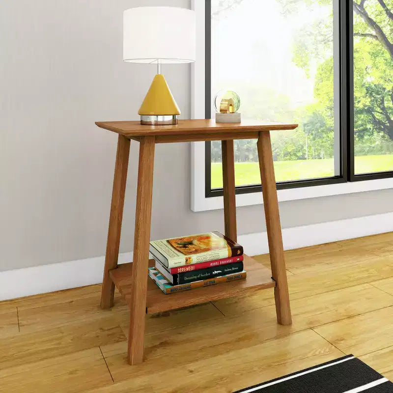 Solid Wood Nightstand, Mid-Century Modern Bedside Table, Side Table for Bedroom