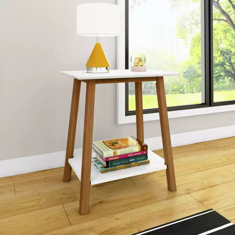 Solid Wood Nightstand, Mid-Century Modern Bedside Table, Side Table for Bedroom