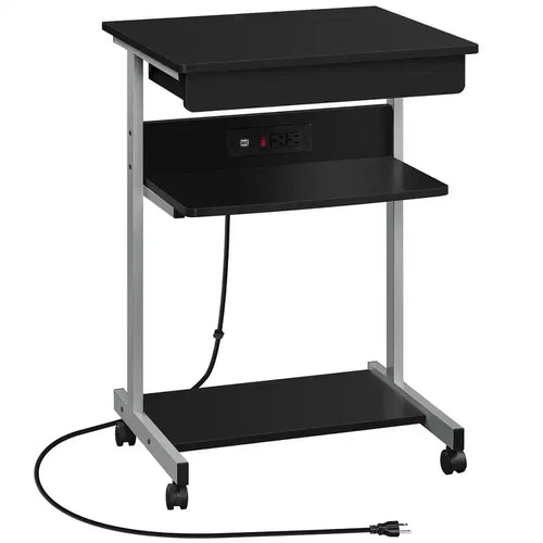 Yaheetech 22in Laptop Computer Table with Power Outlet Black