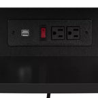 22-Inch Rolling Laptop Desk with Power Outlet - Black