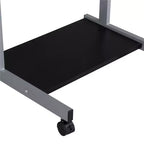 22-Inch Rolling Laptop Desk with Power Outlet - Black