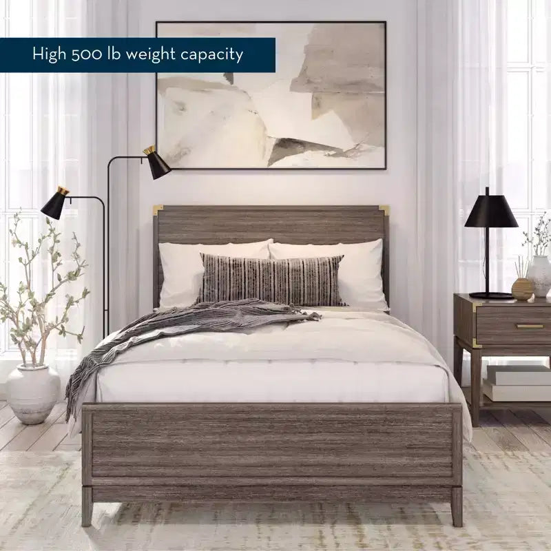 Solid Wood Contemporary Full Size Platform Bed