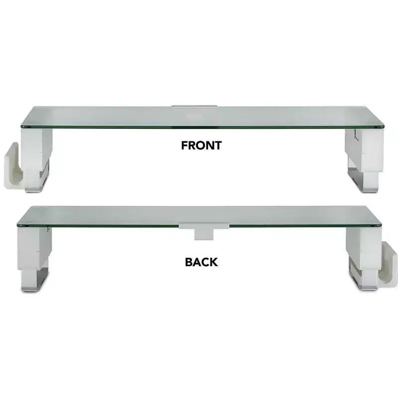 Tempered Glass Monitor Stand with 3 USB Ports | Desktop Riser for 24-32 Inch Screens | 66 Lbs Capacity