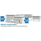 Tempered Glass Monitor Stand with 3 USB Ports | Desktop Riser for 24-32 Inch Screens | 66 Lbs Capacity
