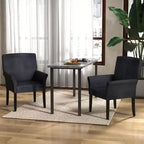 Upholstered Accent Chair with Rubber Wood Legs and Padded Armrests