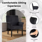 Upholstered Accent Chair with Rubber Wood Legs and Padded Armrests