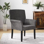 Upholstered Accent Chair with Rubber Wood Legs and Padded Armrests
