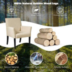 Upholstered Accent Chair with Rubber Wood Legs and Padded Armrests