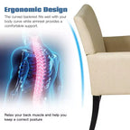 Upholstered Accent Chair with Rubber Wood Legs and Padded Armrests
