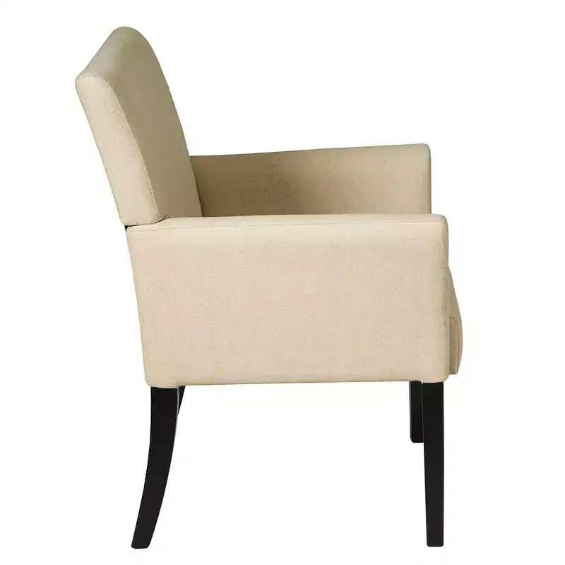 Upholstered Accent Chair with Rubber Wood Legs and Padded Armrests
