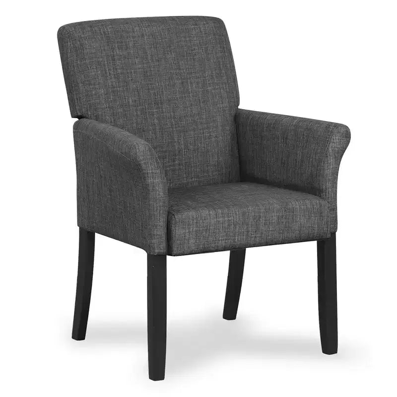 Upholstered Accent Chair with Rubber Wood Legs and Padded Armrests