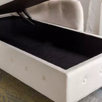 Velvet Chaise Longue with Storage, Pillow and Nailhead Accents