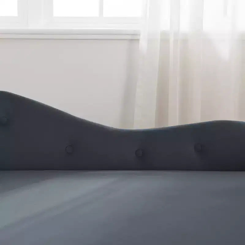 Velvet Chaise Longue with Storage, Pillow and Nailhead Accents