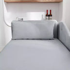Velvet Chaise Longue with Storage, Pillow and Nailhead Accents