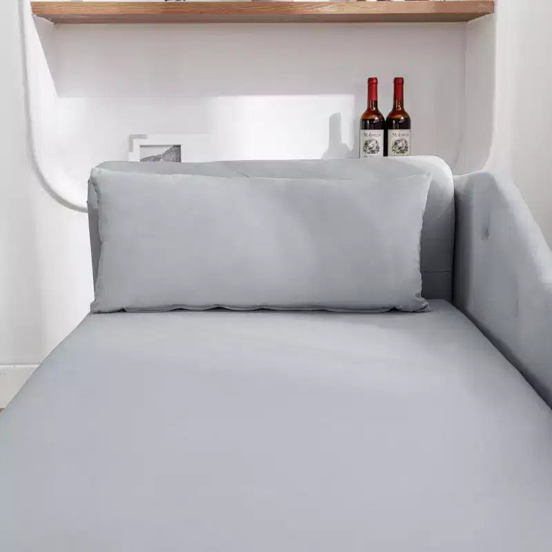 Velvet Chaise Longue with Storage, Pillow and Nailhead Accents
