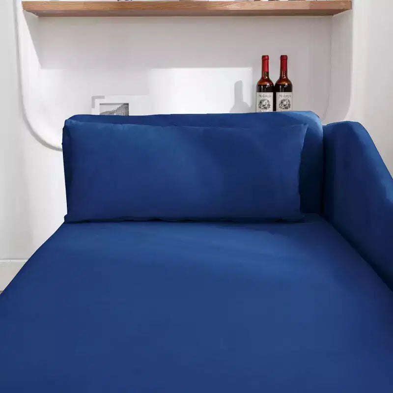 Velvet Chaise Longue with Storage, Pillow and Nailhead Accents