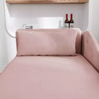 Velvet Chaise Longue with Storage, Pillow and Nailhead Accents