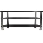 Glass TV Stand for Flat Screen TVs 40-60 Inch | Three Tempered Glass Shelves | Black